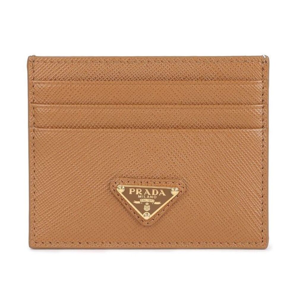 Saffiano Triangle Logo Card Holder